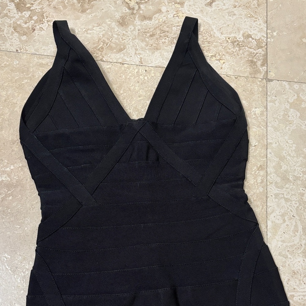 Elegant Black Sleeveless Bandage Bodycon Dress | Size XS